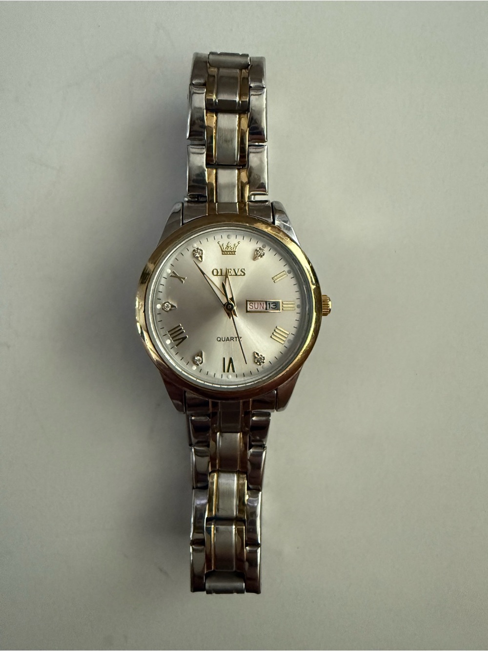 OLEVS Two-Tone Stainless Steel Quartz Watch - Silver & Gold